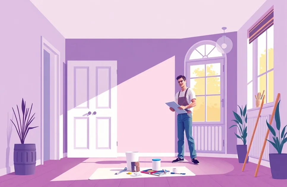 Intérieur rénové après travaux de peinture à Canteleu