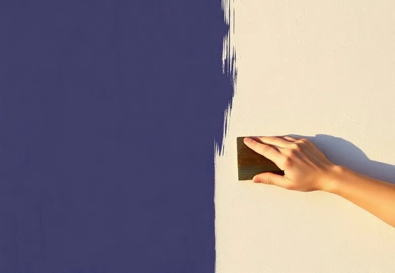 Application d'un enduit décoratif à la lisseuse sur un mur